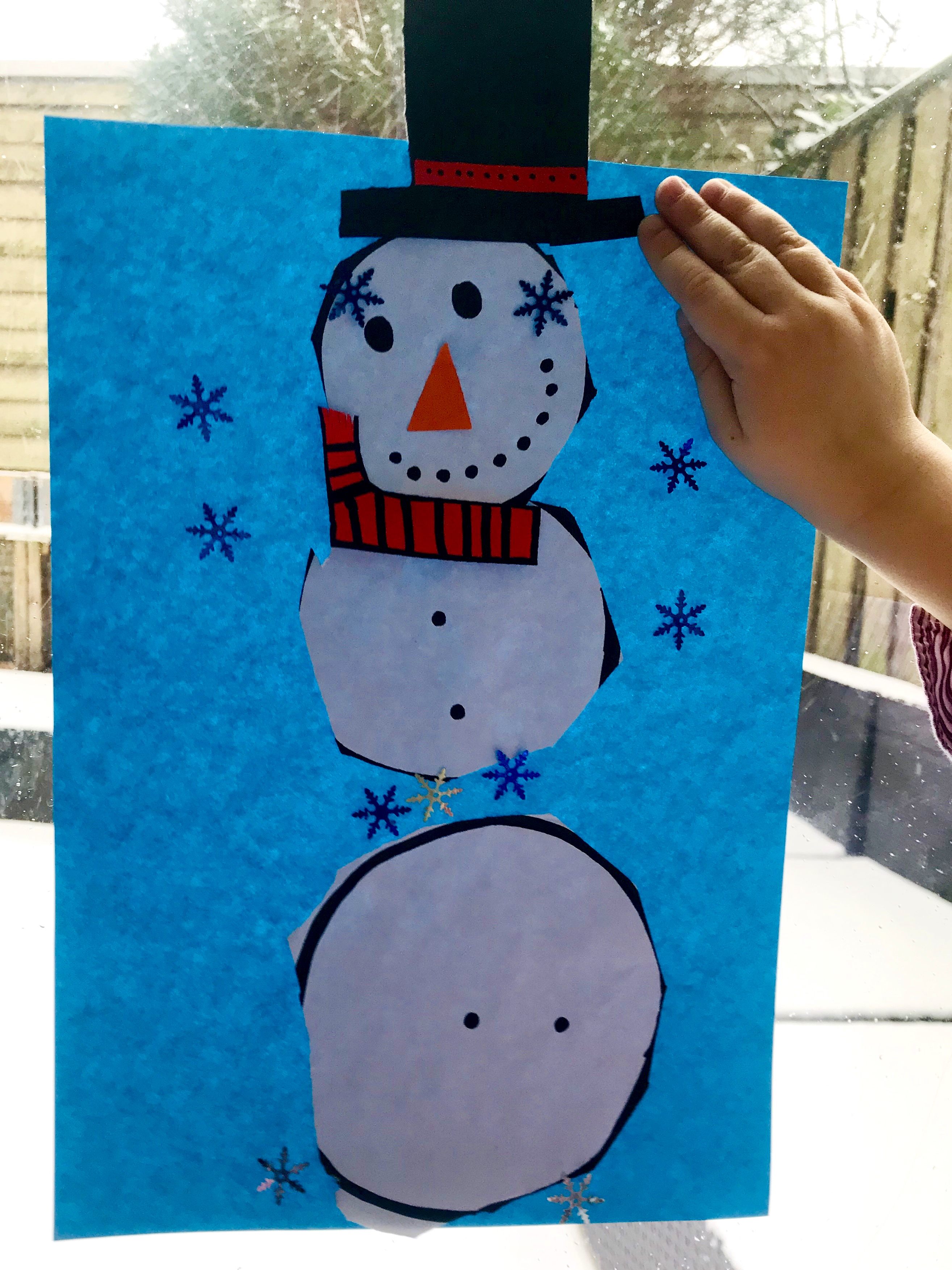 Sneeuwpop knutselen van papier peuters » Crea met kids