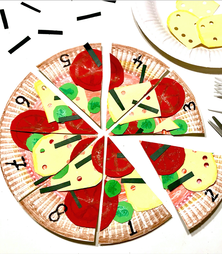 Pizza Puzzle knutselen papieren bordje » Crea met kids