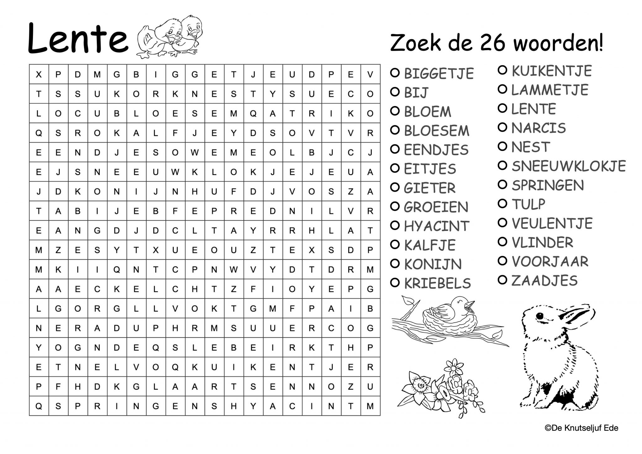 Woordzoeker Lente » Crea met kids